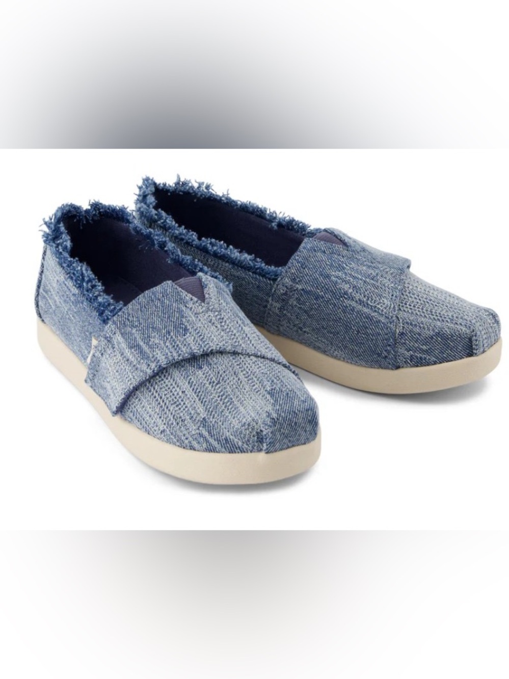 Toms Kids Denim Slip-On Sneakers in Light Blue